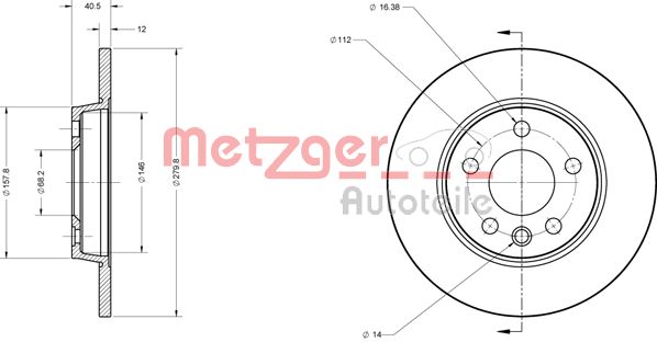 METZGER Тормозной диск 6110063