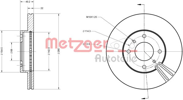 METZGER stabdžių diskas 6110066