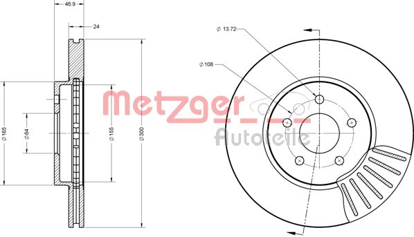 METZGER Тормозной диск 6110078