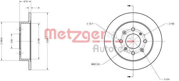 METZGER Тормозной диск 6110081