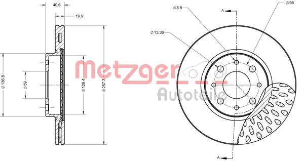 METZGER Тормозной диск 6110091