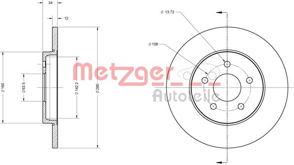METZGER Тормозной диск 6110101