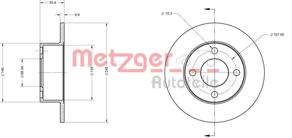 METZGER stabdžių diskas 6110106