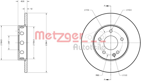 METZGER stabdžių diskas 6110116