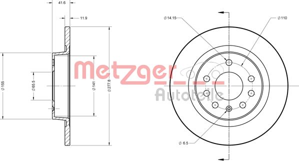 METZGER Тормозной диск 6110119