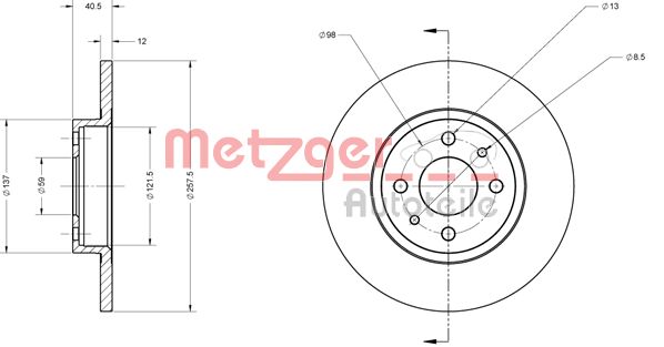 METZGER stabdžių diskas 6110124