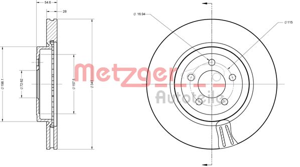 METZGER stabdžių diskas 6110127