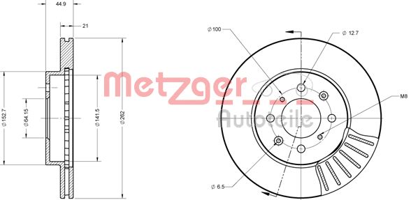 METZGER stabdžių diskas 6110128