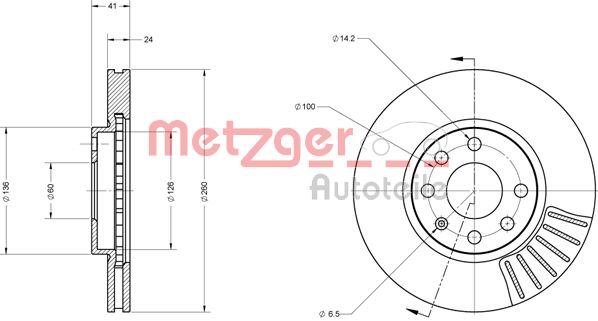 METZGER Тормозной диск 6110145