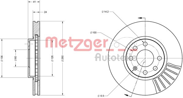 METZGER stabdžių diskas 6110145