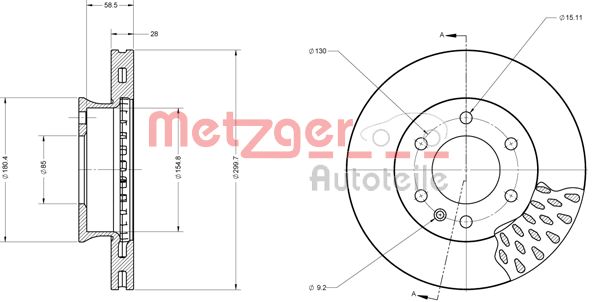 METZGER Тормозной диск 6110151