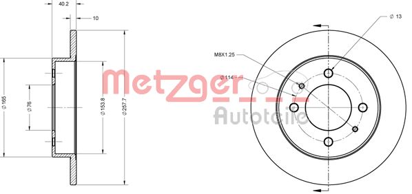 METZGER Тормозной диск 6110165