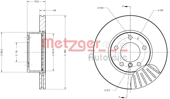 METZGER Тормозной диск 6110166