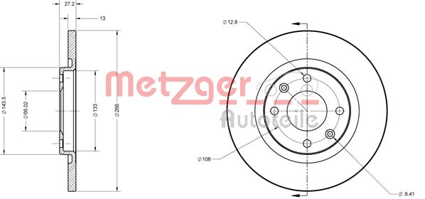 METZGER Тормозной диск 6110185