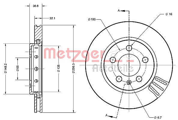 METZGER Тормозной диск 6110190