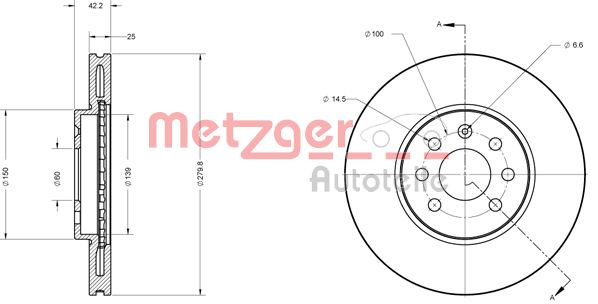 METZGER Тормозной диск 6110193