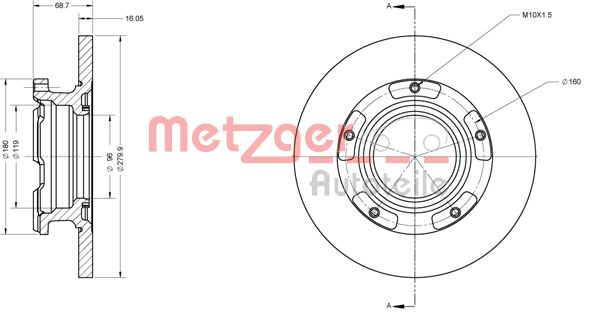 METZGER stabdžių diskas 6110205
