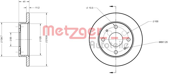 METZGER stabdžių diskas 6110214