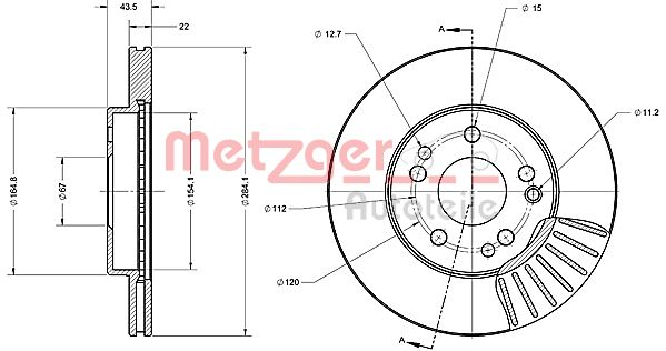 METZGER stabdžių diskas 6110223