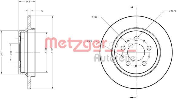 METZGER stabdžių diskas 6110224