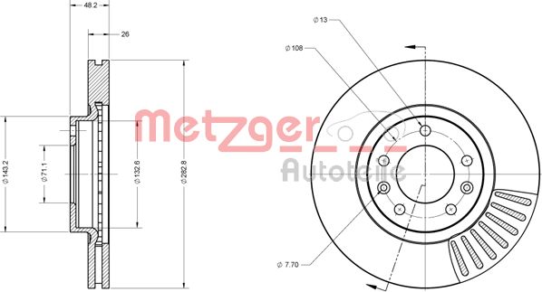 METZGER Тормозной диск 6110230