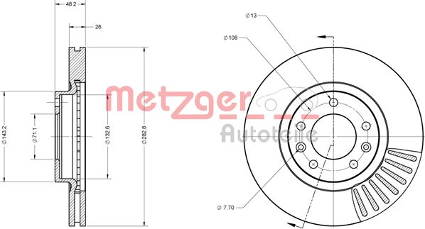 METZGER stabdžių diskas 6110230