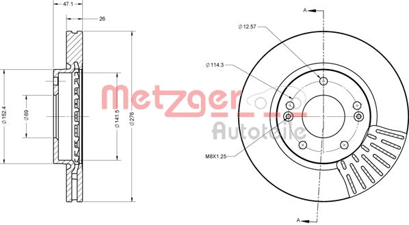 METZGER Тормозной диск 6110235