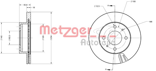 METZGER Тормозной диск 6110237