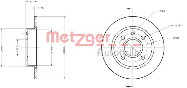 METZGER Тормозной диск 6110243