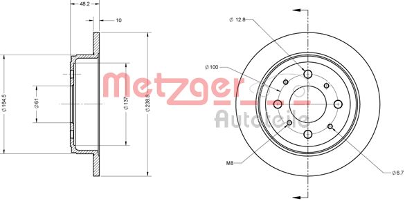 METZGER stabdžių diskas 6110244