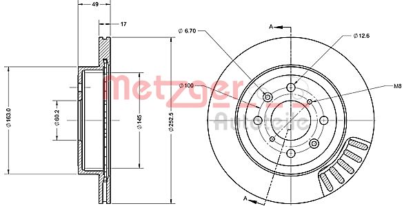 METZGER stabdžių diskas 6110245