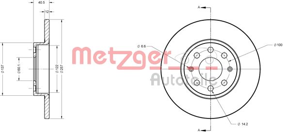METZGER stabdžių diskas 6110246