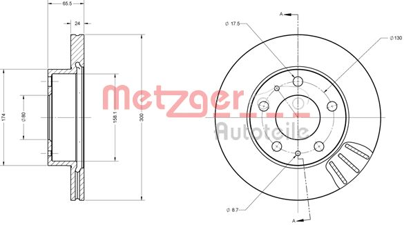 METZGER stabdžių diskas 6110252