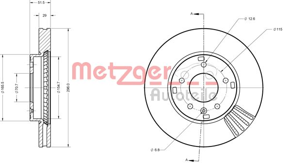 METZGER stabdžių diskas 6110256