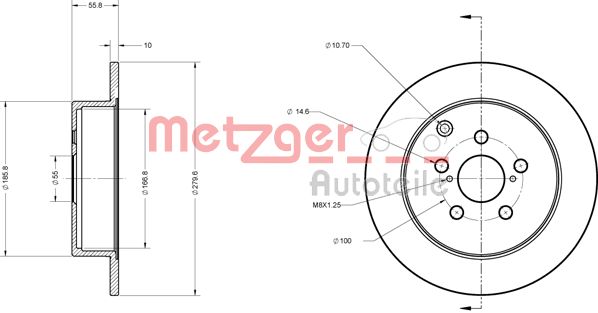 METZGER Тормозной диск 6110258