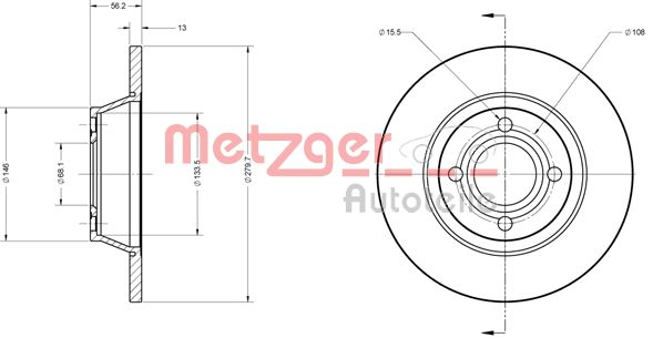 METZGER Тормозной диск 6110262