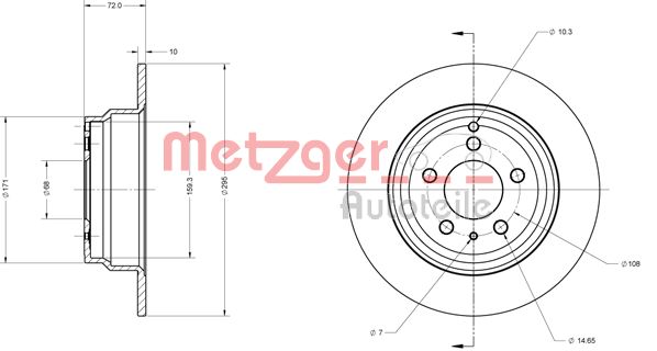 METZGER stabdžių diskas 6110268