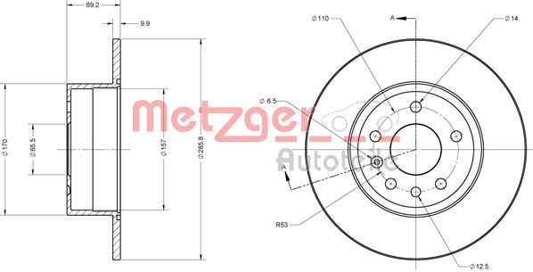 METZGER Тормозной диск 6110289