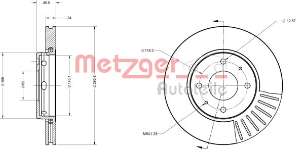 METZGER Тормозной диск 6110306