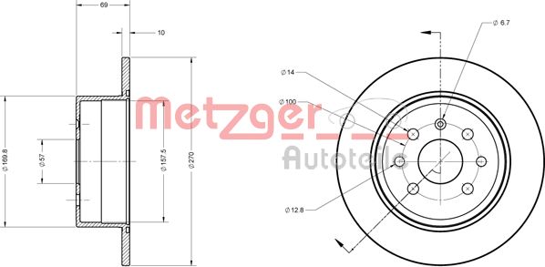 METZGER stabdžių diskas 6110339