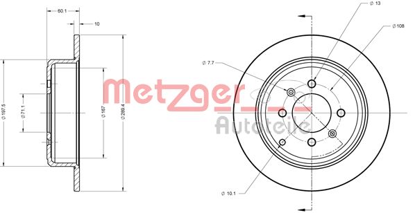 METZGER Тормозной диск 6110340