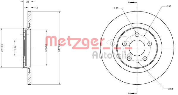 METZGER Тормозной диск 6110352