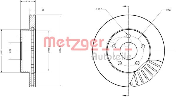 METZGER stabdžių diskas 6110364