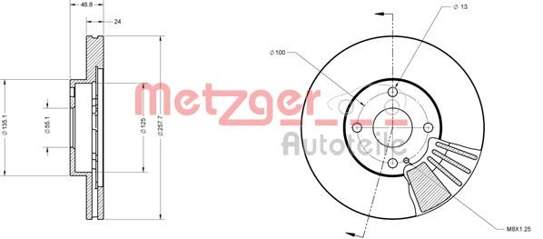 METZGER stabdžių diskas 6110373