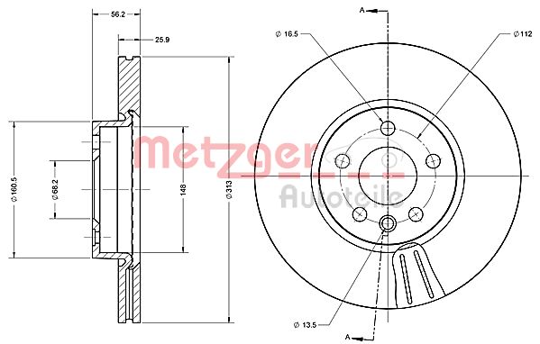 METZGER Тормозной диск 6110379