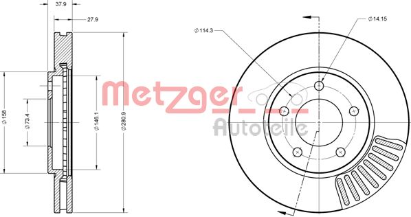 METZGER stabdžių diskas 6110382