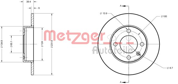 METZGER stabdžių diskas 6110390