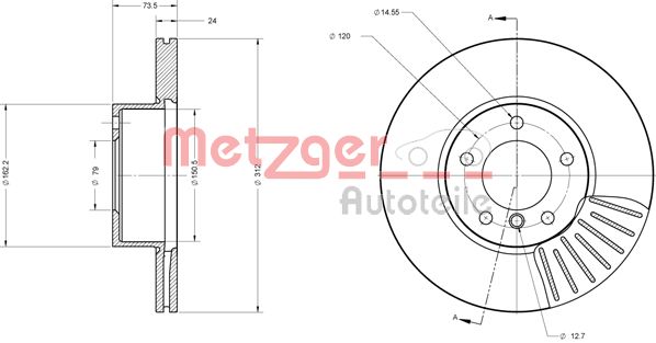 METZGER Тормозной диск 6110395