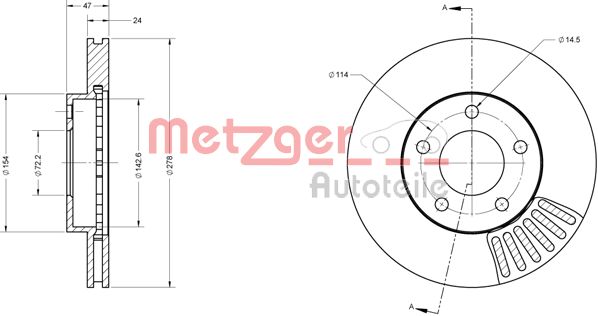 METZGER Тормозной диск 6110421