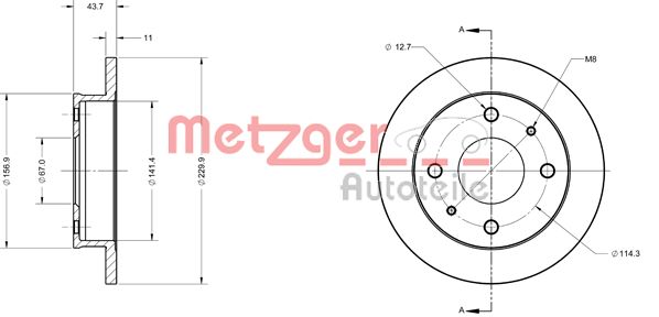 METZGER Тормозной диск 6110429